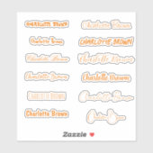 Set 12 | Transparante aangepaste stijlvolle Oranje Sticker (Vel)