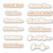 Set 12 | Transparante aangepaste stijlvolle Oranje Sticker (Voorkant)