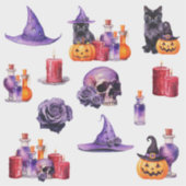 Set 1 Sticker en vinyle couleur Halloween personna (Devant)
