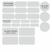 Set - 24 autocollants de nom football bleu vert | 