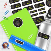 Set - 24 autocollants nominatifs panthère noire |