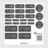 Set - 24 Namensaufkleber Spielecontroller |  Sticker (Vel)