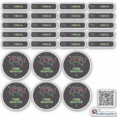 Set - 26 Namensaufkleber Spielecontroller | Sticker (Voorkant)