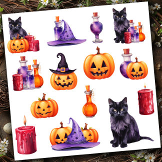 Set 2 Halloween kleurrijk Sticker