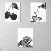 Set 3 Champagne Cerry Bar Panier Imprimantes funky (Recto)