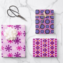 Set 3 Kleurrijke  Retro 60s 70s