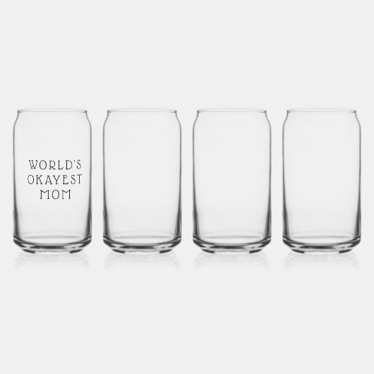 Set 4 wijnglazen voor Moederdag Gift Blikvorm Glas (Voorkant)
