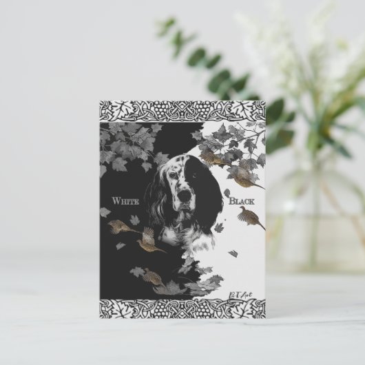 Set anglais avec faisans, carte postale art (Debout devant)