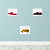 Set Art Prints Avion Truck Bus Boy's Room (Parquet)