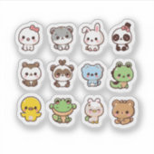 Set autocollant animaux Cute kawaii (Devant)