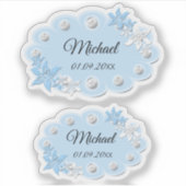Set, baby stickers, voor scrapbook, blauw, labels (Voorkant)