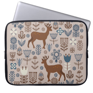 set bloemelementen in Scandinavische stijl, Laptop Sleeve