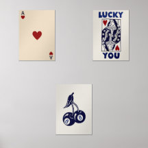 Set d'Art Mur Retro tendance, Poster Lucky You