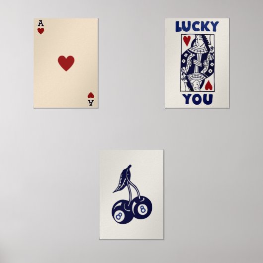Set d'Art Mur Retro tendance, Poster Lucky You (Recto)
