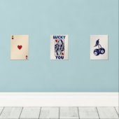 Set d'Art Mur Retro tendance, Poster Lucky You (Parquet)