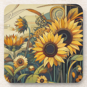 Set de dessous de verre en plastique dur à motif d