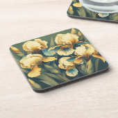 Set de dessous de verre en plastique dur Iris Doré (Côté gauche)