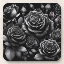 Set de dessous de verre en plastique dur Rose fonc