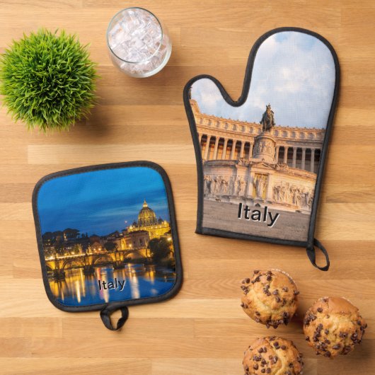 Set De Manoplas Italy kitchen accessories (Top down)