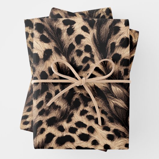 Set de papier cadeau léopard (En situation)