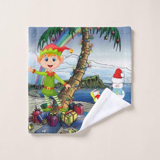 Set de serviettes de bain de Noël, Beach Bum Père (Gant de toilette)