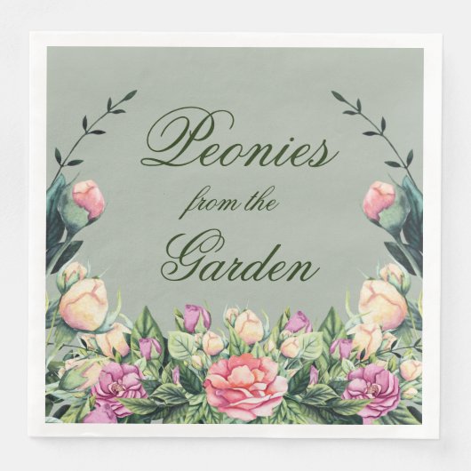 Set de serviettes en papier (50) pivoines du jardi (Devant)