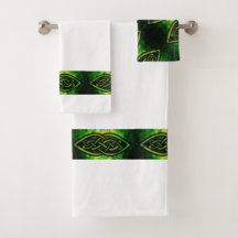 Set de serviettes, noeud celtique, couleur, vert