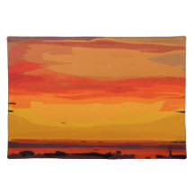 Set de table d'un dessin abstrait de Kirt Tisdale.