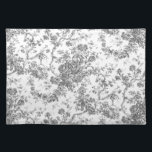 Set De Table Élégant Vintage Français gravé Floral Gris-Toile<br><div class="desc">Elégant et orné gris et blanc vintage toile de jouy motif avec fleurs exotiques,  vignes et feuillage entrelacés de guirlandes et paniers de roses. Ce motif a été adapté d'un fragment textile français historique vers 1910 dans la collection Smithsonian. Motif est haute résolution mais ne peut pas être carrelé.</div>