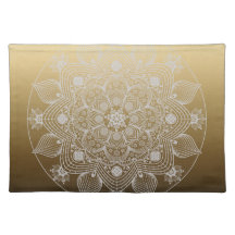 Fleurs, Feuilles, Dentelle Blanche Floral Mandala 