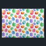 Set De Table Hanoukka Dreidels Rainbow Watercolor Holiday<br><div class="desc">Motif de vacances Hanoukka Dreidels Rainbow Watercolor. Chanukah rêve dans l'eau arc-en-ciel multicolore.</div>