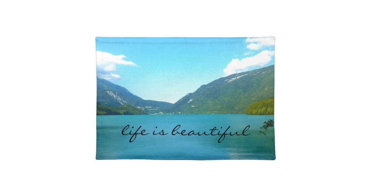 Set De Table La Vie Est Belle Citation Avec Le Lac Zazzle Be