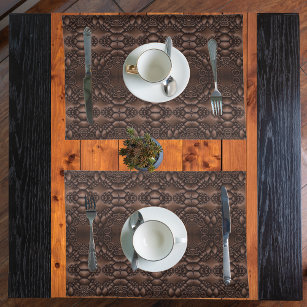 Set De Table Motif Brown en cuir baroque Faux