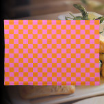 Set De Table Neon rose Orange À damiers damier Vintage<br><div class="desc">Tableau de bord Neon Pink et Orange À damiers | VINTAGE | Classique | tendance | Style | Mode | Minimal</div>