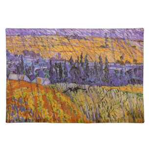 Set De Table Paysage à Auvers en pluie par Vincent van Gogh