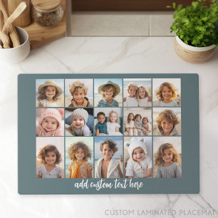 Set De Table Stratifié 15 Grille de collage photo - Texte de script - ble