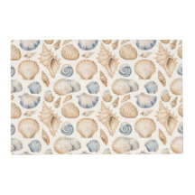 COQUILLES TROPICALES BLEU PASTEL ET BRUN