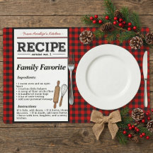Tapis de table personnalisé de Noël à carreaux de