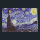 Set De Table Stratifié Vincent Van Gogh Starry Nuit Vintage Art<br><div class="desc">Vincent van Gogh Starry Night Art Peinture Starry Night est un tableau de l'artiste post-impressionniste néerlandais Vincent van Gogh. Le ciel bleu de la nuit est rempli de nuages tourbillonnants, d'étoiles et d'une lune brillante croissant. La Nuit étoilée est la seule nocturne de la série de vues depuis la fenêtre...</div>