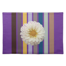 Tapis de table en tissu à rayures florales moderne