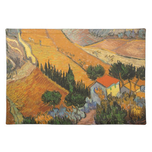Set De Table Vallée avec Plowman par Vincent van Gogh