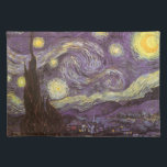 Set De Table Vincent van Gogh - Nuit étoilée<br><div class="desc">Starry Night (1889) de Vincent van Gogh est un post impressionnisme vintage de peinture de paysage d'art. Vue sur une ville dans une vallée la nuit avec les nuages tourbillonnants, les étoiles brillant et une belle lune jaune dorée croissant. Il a été peint pendant la journée de mémoire et est...</div>