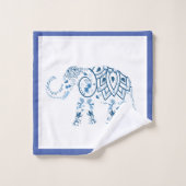 Set de toallas Elefante Mandala Azul (Gant de toilette)