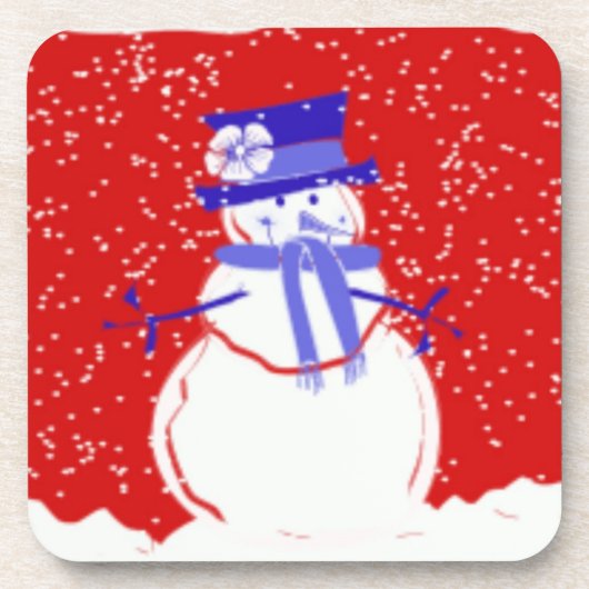 Set Dessous de verre de Noël - Snowman mignon - Ca (Devant)