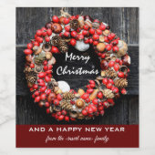 Set Étiquette de bouteilles de vin de Noël (Étiquettes simples)