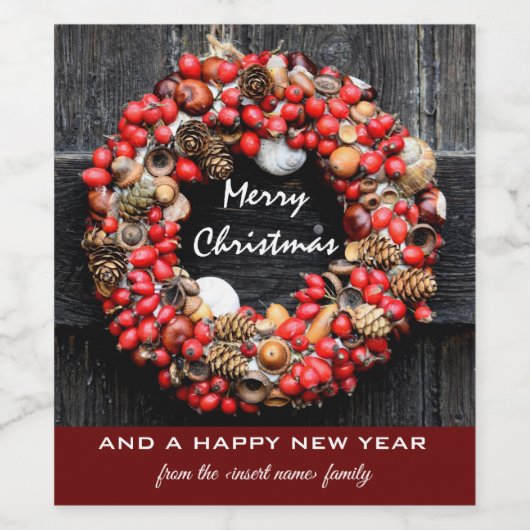 Set Étiquette de bouteilles de vin de Noël (Étiquettes simples)