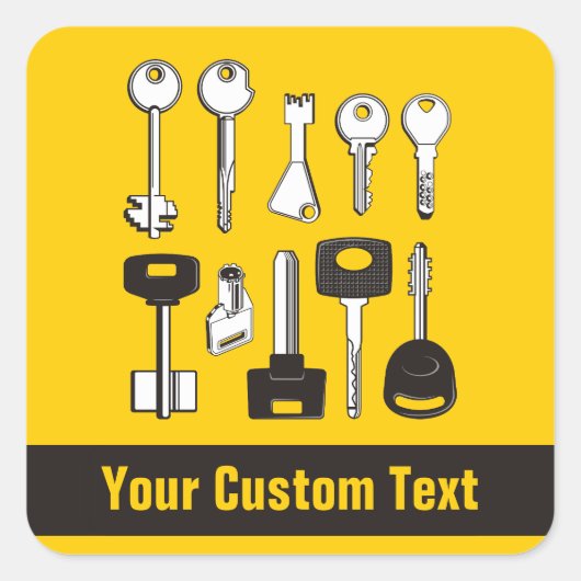 Set Keys Vierkante Sticker (Voorkant)