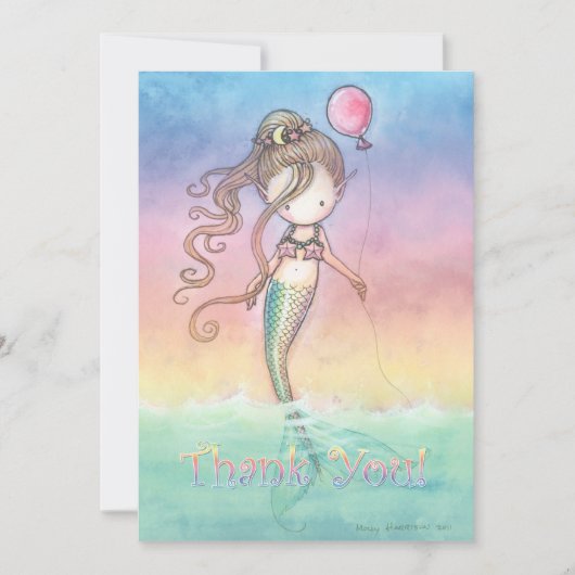 Set Mermaid Bedankt Kaarten (Voorkant)