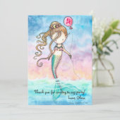 Set Mermaid Bedankt Kaarten (Staand voorkant)