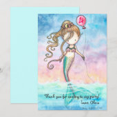 Set Mermaid Bedankt Kaarten (Voorkant / Achterkant)